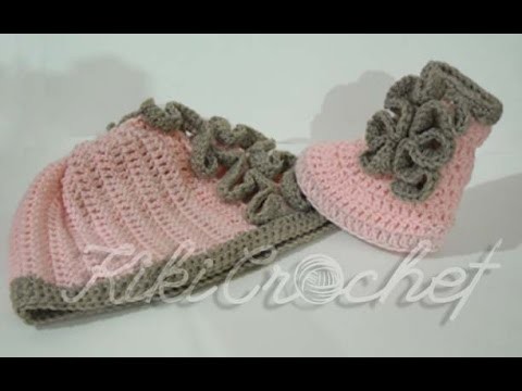Crochet Ruffle Stitch Booties (english tutorial pt2)