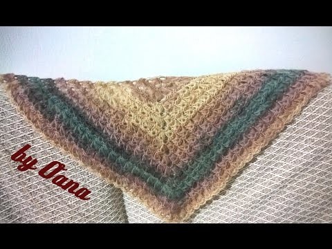 Crochet triangular shawl