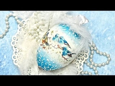 Decoupage easter egg with glitter ---- DIY  By Catherine :)