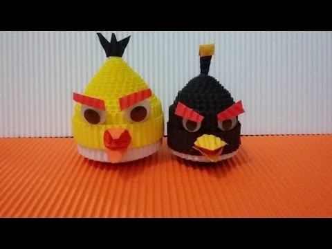 DIY angry bird from corrugated paper. kokoru paper