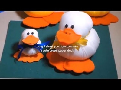 Diy crafts Babyshower crepe paper DUCK  - Ronycreativa English Channel
