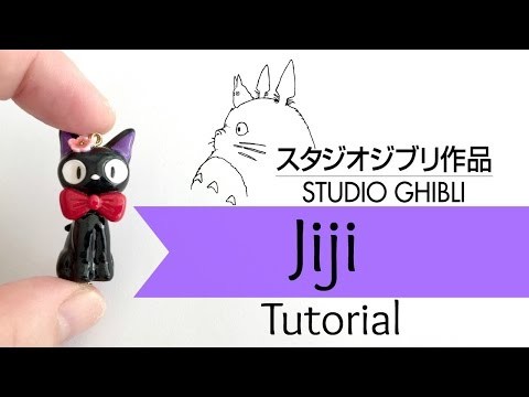 DIY Studio Ghibli Jiji Cat Charm |Polymer Clay| Tutorial [COLLAB] w. BerryWhimsy