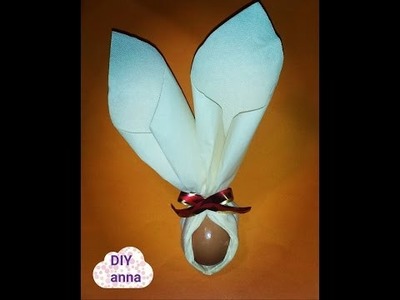 Easter bunny with napkin DIY paper craft ideas tutorial