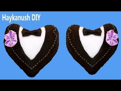 Felt Tutorial Heart in Tuxedo ❀ Haykanush DIY