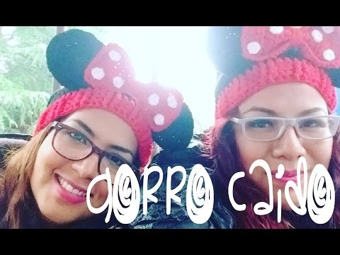 Gorro Caido Minnie Mouse. Slouch Hat Crochet Minnie Mouse