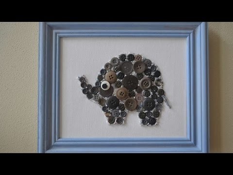 How To Create Button And Bead Elephant Nursery Wall Art - DIY Crafts Tutorial - Guidecentral