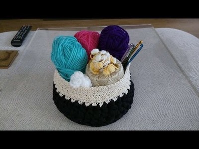 How To Crochet A Basket To Organize Yarns And Hooks - DIY Crafts Tutorial - Guidecentral