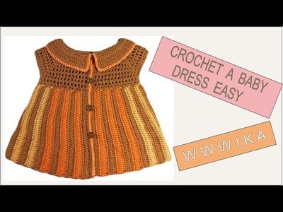 How to crochet baby dress easy Free pattern tutorial