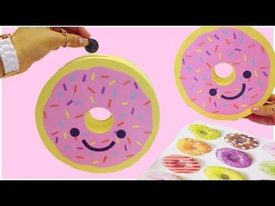 How to make a piggy bank(money box)Donut-DIY Doughnut piggy bank tutorial