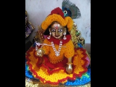 How to make crochet cap for yellow and red dress for bal gopal. ladoo gopal. krishna