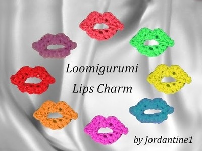 Loomigurumi.Amigurumi Lips Charm -Rubber Band Crochet -Rainbow Loom -Valentine's Day Kiss Love Easy