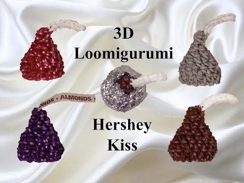 New Loomigurumi. Amigurumi Hershey Kiss - Rubber Band Crochet - Rainbow Loom Valentine's Day