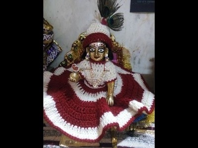 Part 2 - In English - How to make crochet winter dress of Bal Gopal. Ladoo Gopal