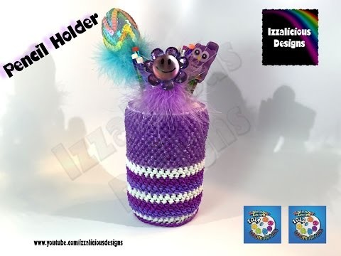 Rainbow Loom Crochet Pencil Holder using loom bands