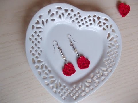 Uncinetto | Tutorial Orecchini Cuore | Crochet - Heart Earrings