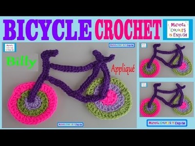 Bicycle Crochet Pattern Appliqué by Maricita Colours in English