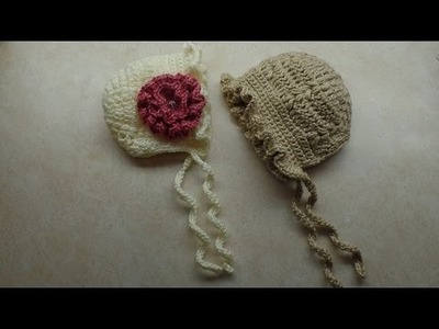 #Crochet Adorable Baby Bonnet Hat #TUTORIAL