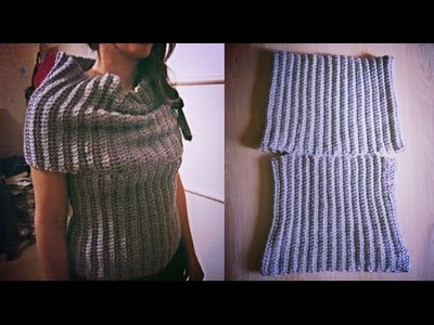 Crochet bulky  cowl vest