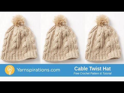 Crochet Cable Twist Hat Tutorial
