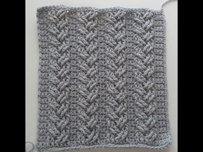 Crochet Cables, Single Plaited Cable, Part 3; Rows 7 - end.