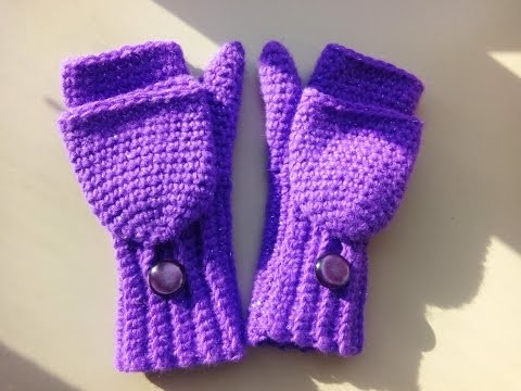 Crochet convertible fingerless gloves