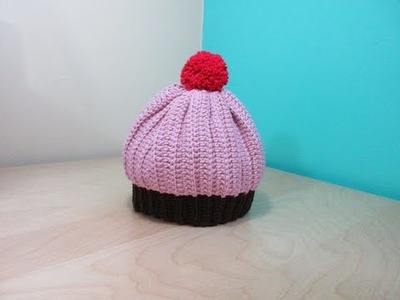 Crochet cupcake adult hat - with Ruby Stedman