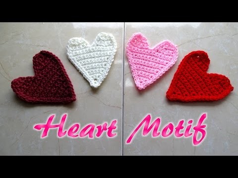 Crochet Heart Motif Applique - Valentine Crochet Tutorial