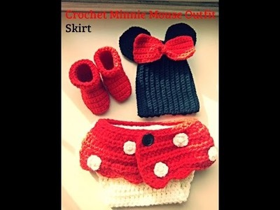 Crochet minnie mouse skirt for diaper