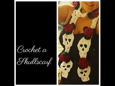 CROCHET - Skull scarf with Roses *** by Tinkertati