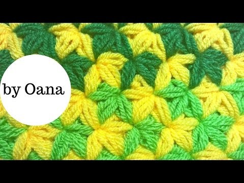 Crochet two color jasmin stitch
