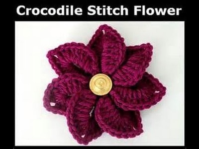 Crocodile stitch flower crochet in Tamil.English