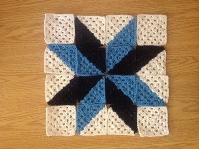 Double color. Half and half Granny square crochet Tamil.English