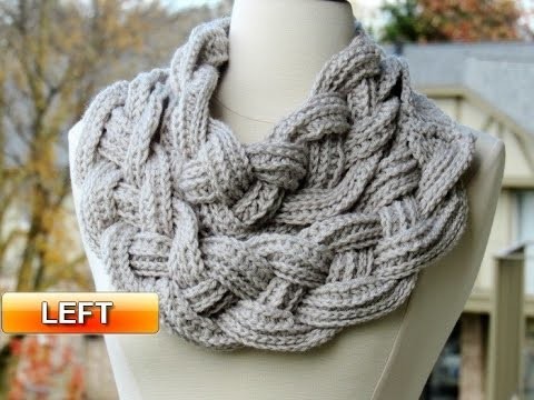 Double Layered Braided Cowl - Left Handed Crochet Tutorial 1