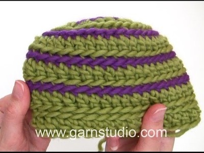 DROPS Crocheting Tutorial: How to work a hat with stripes