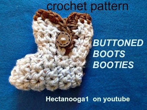 Free CROCHET PATTERN - BUTTONED BOOT Baby BOOTIES, 3 - 6 months,