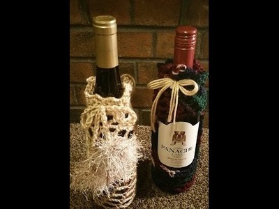 How to crochet a fishnet wine bottle koozie