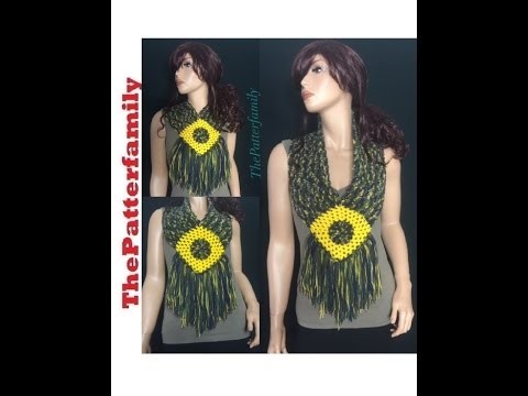 How to Crochet a Fringe Scarf. Cowl  Pattern #48│by ThePatterfamily