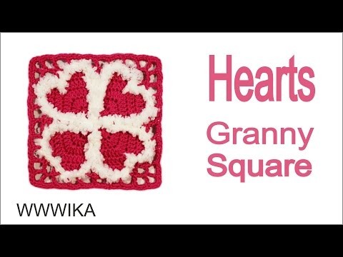 How to Crochet a Heart Granny Square pattern free tutorial  by WWWIKA