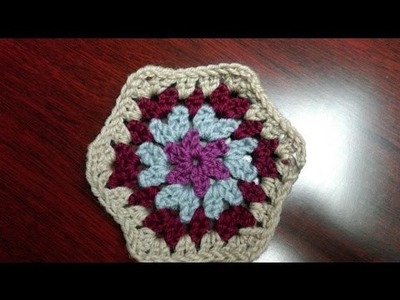 How to crochet a hexagon for right handed