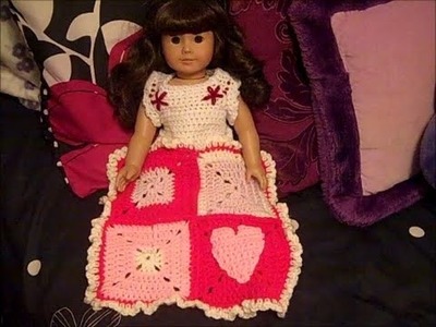 How to Crochet a Valentine's Blanket for Dolls - Happy Hearts Afghan