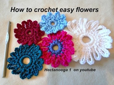How to crochet an EASY CROCHET FLOWER,  6 chain flower, crochet pattern
