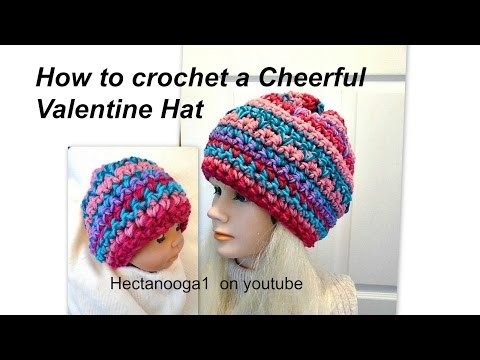 How to crochet an easy valentine hat, crochet for beginners, free crochet pattern