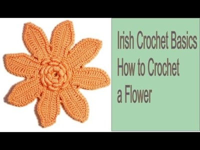 How to crochet flower Irish crochet Freeform Free pattern tutorial by wwwika