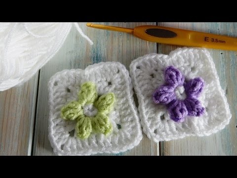How to Crochet Popcorn Flower Granny Square