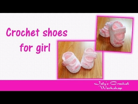 How to crochet shoes for baby girl with buttons -  Part 1