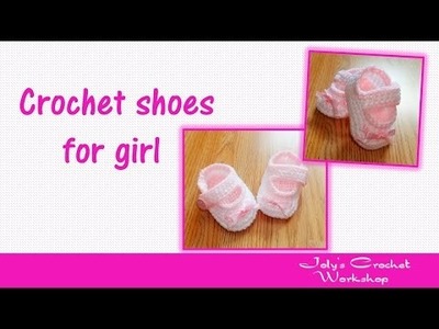 How to crochet shoes for baby girl with buttons -  Part 2