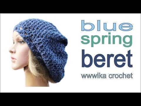 How to crochet spring beret hat free pattern tutorial by wwwika.