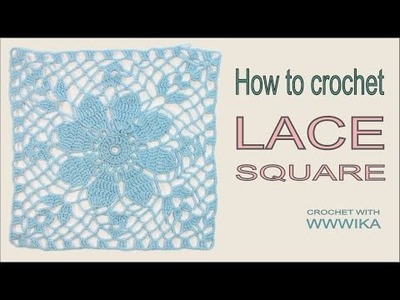 How to crochet square Lace square Free pattern tutorial PART 1