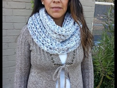 How to crochet with fingers a infinity scarf and neck warmer - FREE TUTORIAL