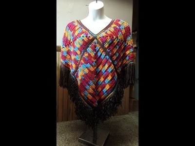 How To #Crochet Womens Poncho Wrap Shawl #TUTORIAL